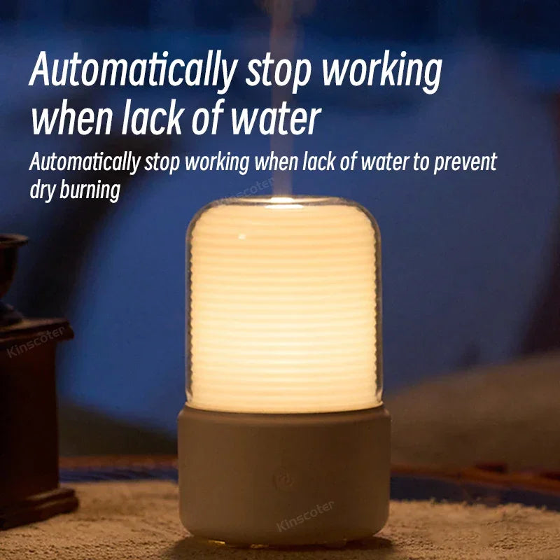 Umidificador Ultrassônico de Mesa - Com Luz LED Estilo Vela
