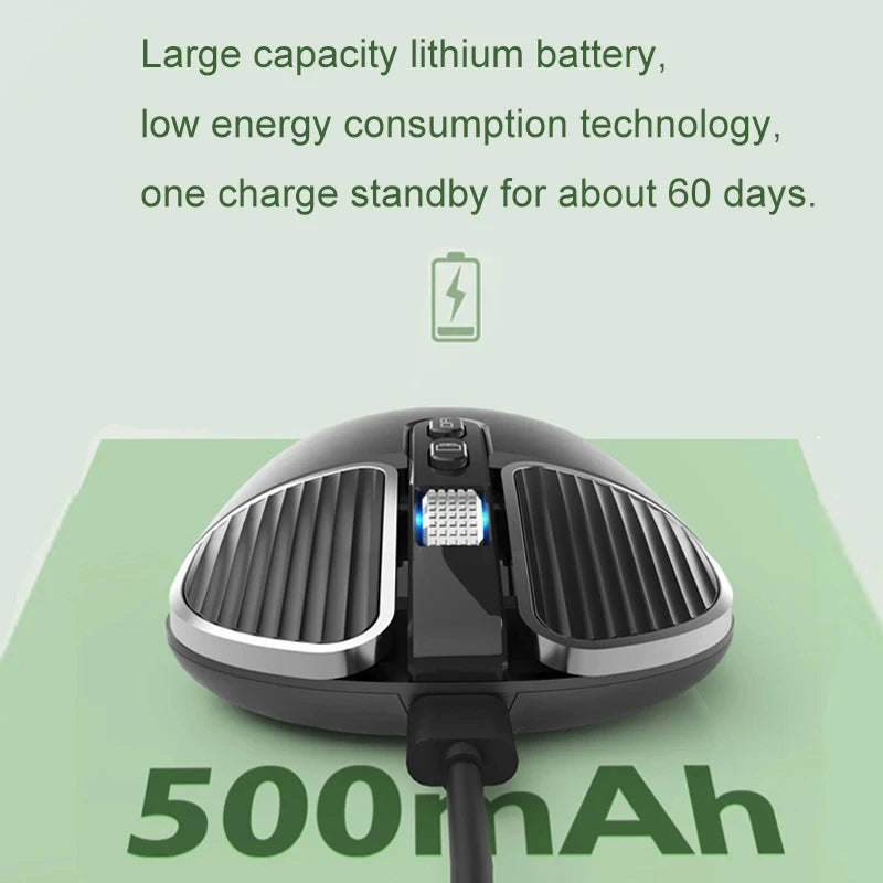 Mouse Bluetooth 2.4GHz - Silencioso e Recarregável