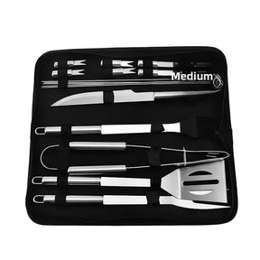 Kit Churrasco Portátil - Utensílios de Aço Inox