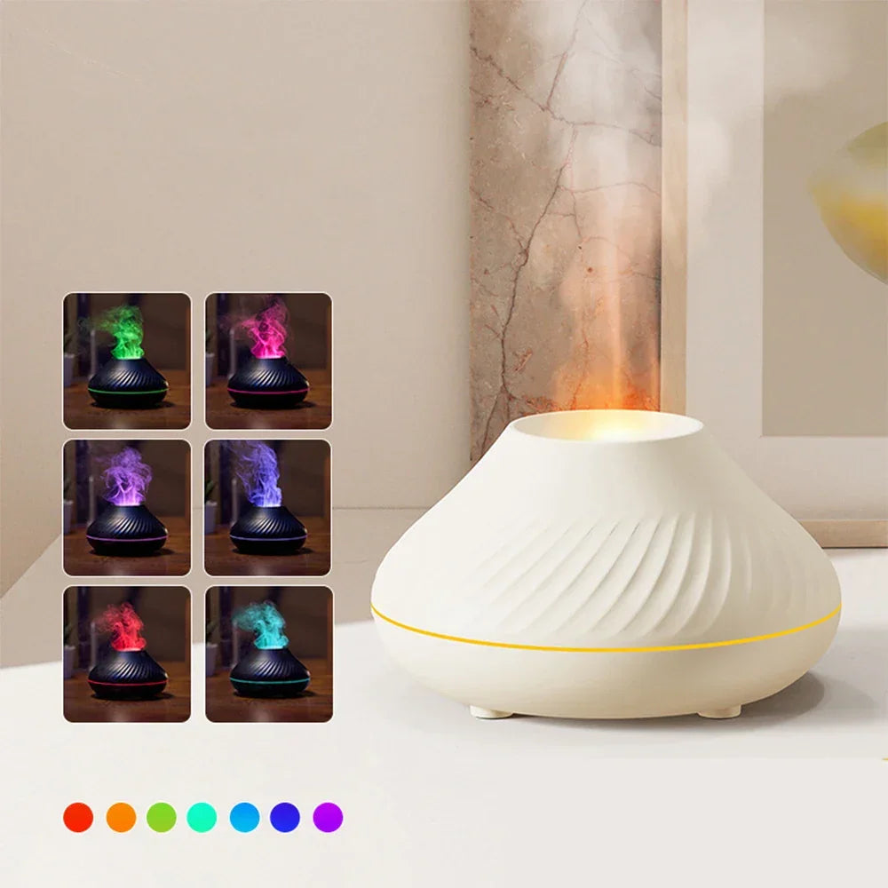 Aromatizador de Ambiente Chama LED - Com Luzes Coloridas e Nebulização