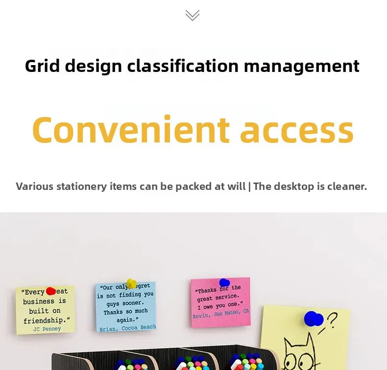 Organizador de Mesa em Madeira Ecológica - Design Nórdico