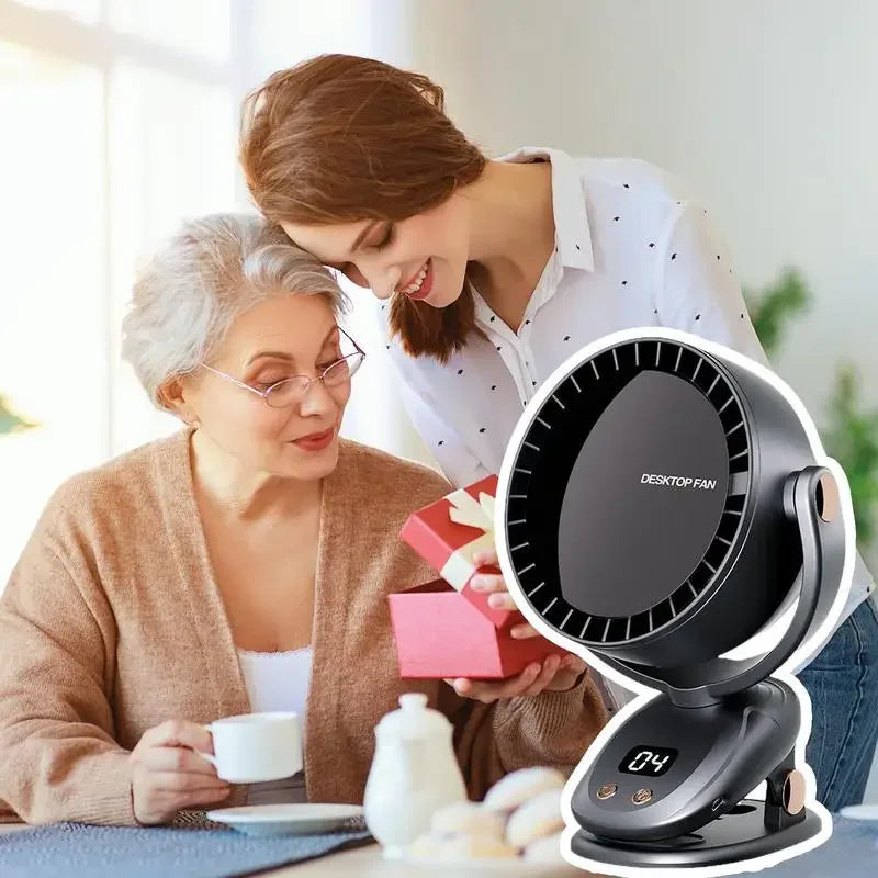 Ventilador Portátil USB Silencioso - Sem Fio de 6 Velocidades