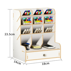 Organizador de Mesa em Madeira Ecológica - Design Nórdico