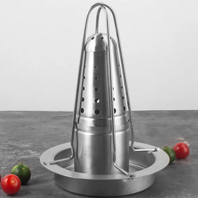 Grelha de Aço Inox Vertical - Para Assar Frango
