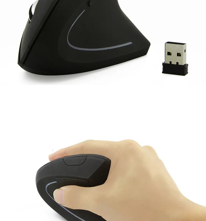 Mouse Vertical Ergonômico Recarregável - Bluetooth e 2,4GHz