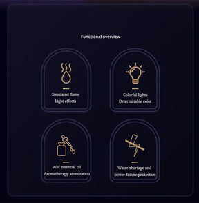 Aromatizador de Ambiente Chama LED - Com Luzes Coloridas e Nebulização