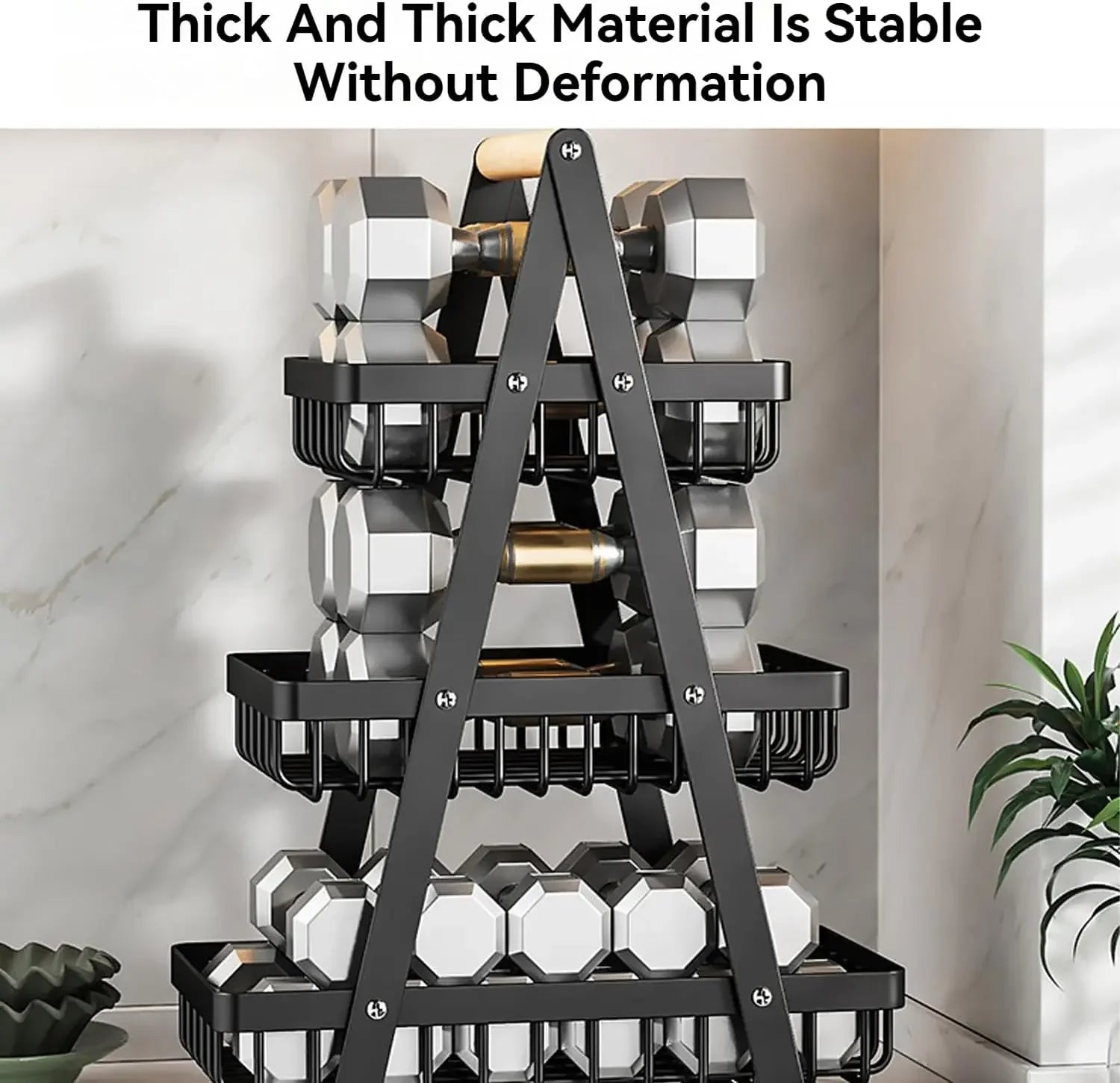 Cesta Organizadora de Frutas Empilhável em Aço Carbono - Design de Mesa