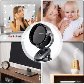 Ventilador Portátil USB Silencioso - Sem Fio de 6 Velocidades