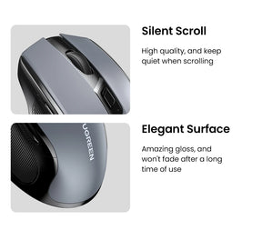Mouse Sem Fio Ergonômico — 4000 DPI e Clique Silencioso