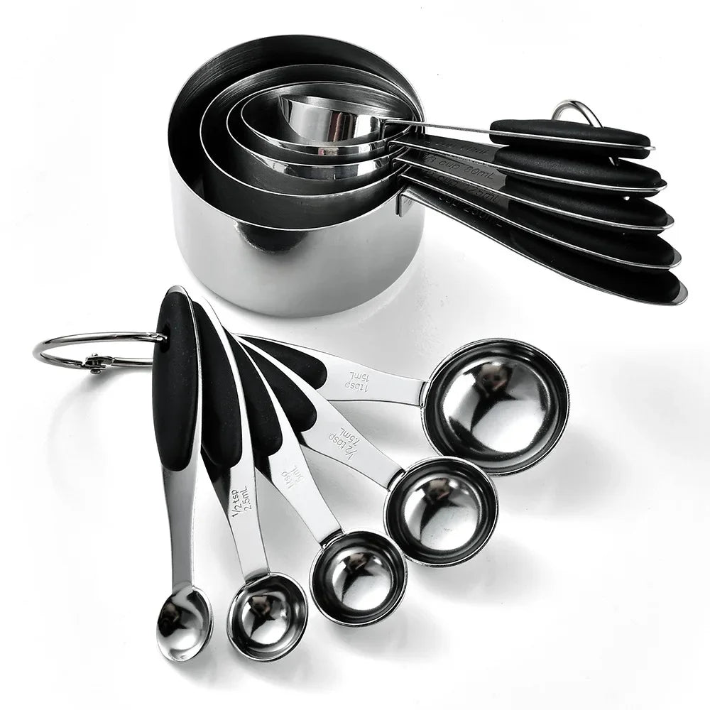 Kit 10 Medidores de Aço Inox - Copos e Colheres