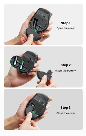 Mouse Sem Fio Ergonômico — 4000 DPI e Clique Silencioso