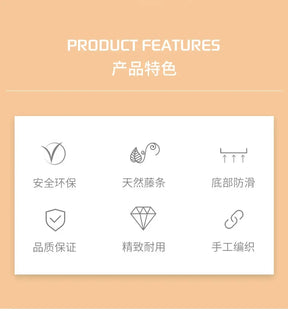 Cesta Artesanal em Vime Natural - Pães e Frutas