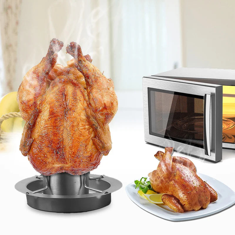 Grelha de Aço Inox Vertical - Para Assar Frango