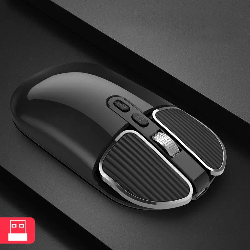 Mouse Bluetooth 2.4GHz - Silencioso e Recarregável