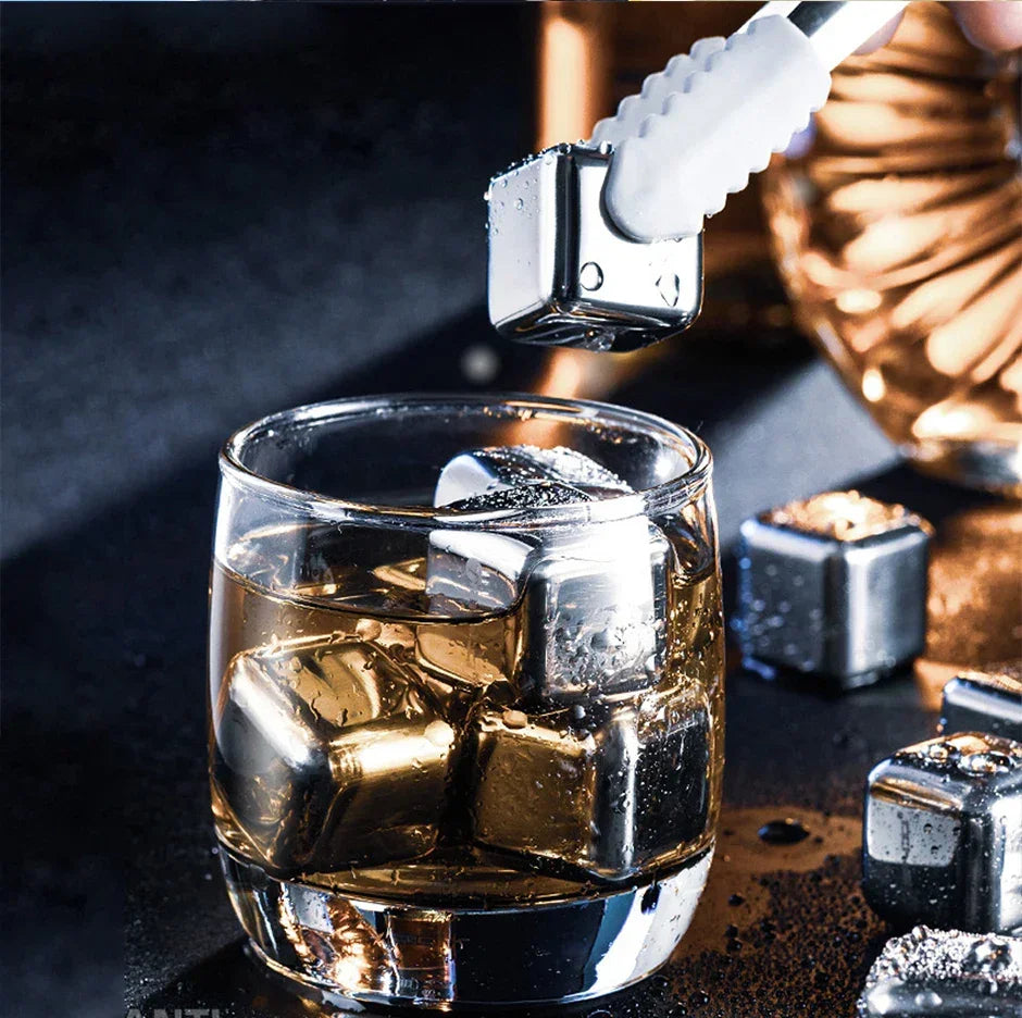 Cubos de Gelo Reutilizáveis - De Aço Inox 304 para Uísque