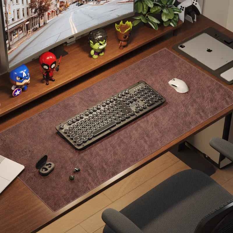 Mousepad Retrô Antiderrapante - Couro PU