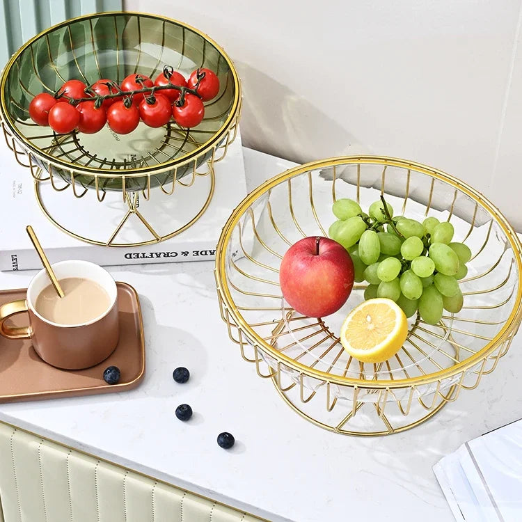 Bandeja de Frutas de Vidro - Design Luxuoso