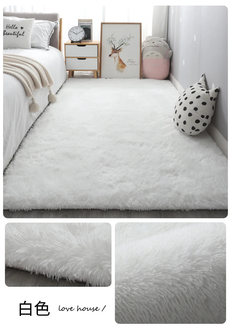 Tapete de Pelúcia Degrade - Macio e Antiderrapante para Quarto