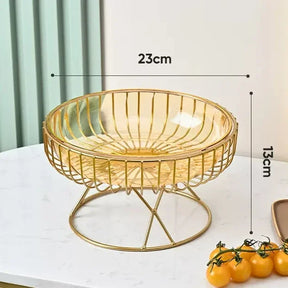 Bandeja de Frutas de Vidro - Design Luxuoso