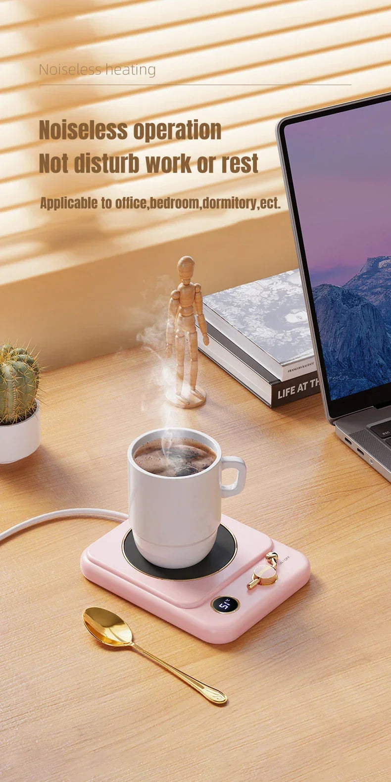 Aquecedor Elétrico de Xícaras - Com 3 Níveis de Temperatura e LED