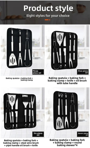 Kit Churrasco Portátil - Utensílios de Aço Inox