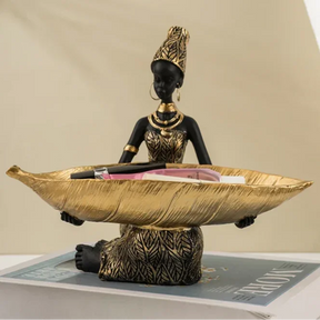 Estátua Decorativa Tribos - Porta objetos Em Resina