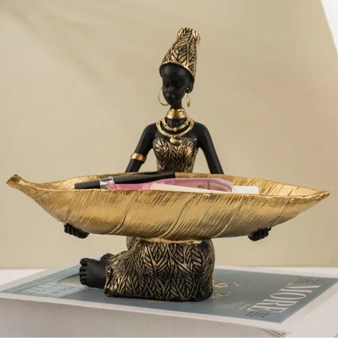 Estátua Decorativa Tribos - Porta objetos Em Resina