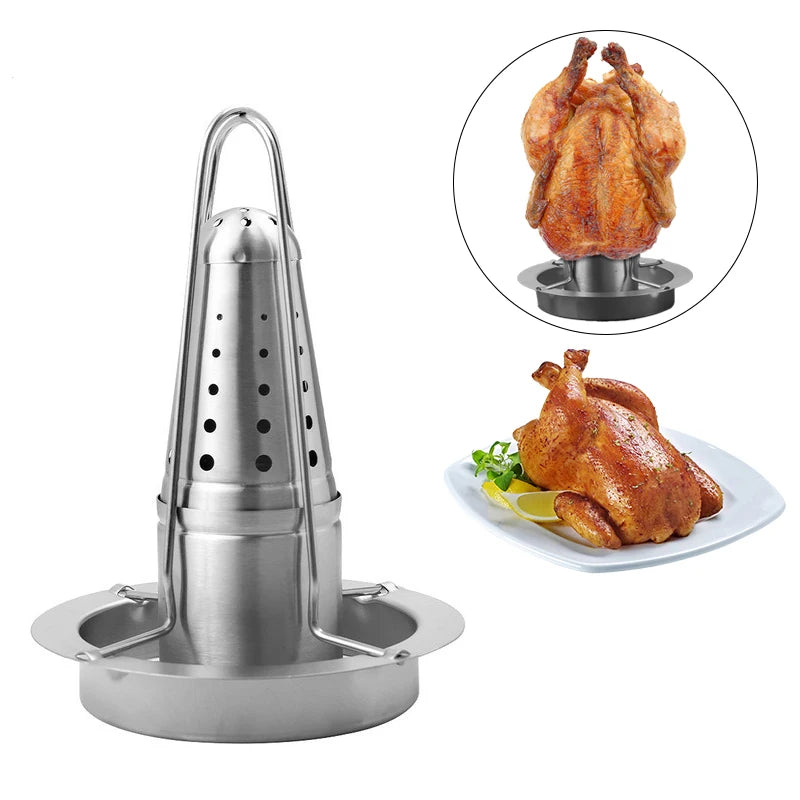 Grelha de Aço Inox Vertical - Para Assar Frango