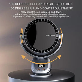 Ventilador Portátil USB Silencioso - Sem Fio de 6 Velocidades