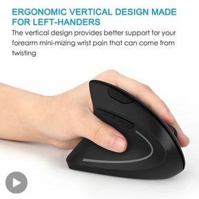 Mouse Vertical Ergonômico Recarregável - Bluetooth e 2,4GHz