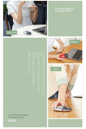 Mouse Bluetooth 2.4GHz - Silencioso e Recarregável