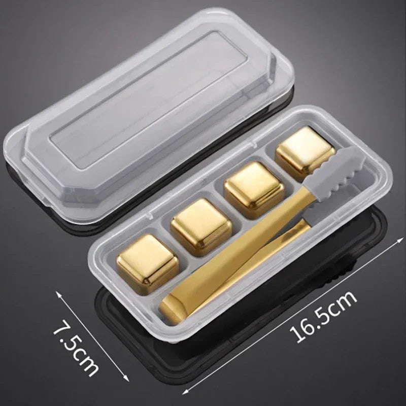 Cubos de Gelo Reutilizáveis - De Aço Inox 304 para Uísque