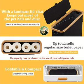 Organizador de Papel Higiênico - De Tecido para 12 Rolos