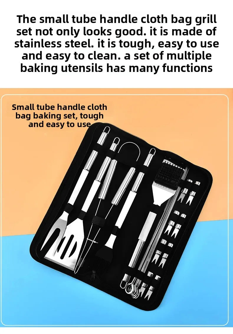 Kit Churrasco Portátil - Utensílios de Aço Inox