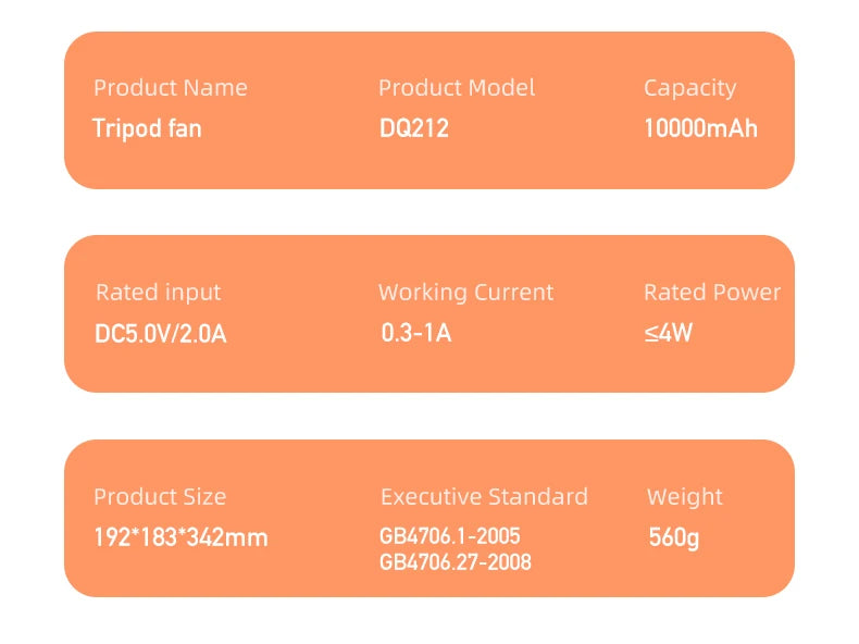Ventilador Elétrico Portátil - Design Dobrável