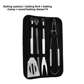 Kit Churrasco Portátil - Utensílios de Aço Inox