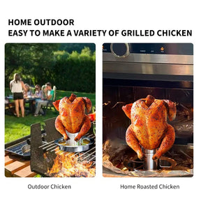 Grelha de Aço Inox Vertical - Para Assar Frango