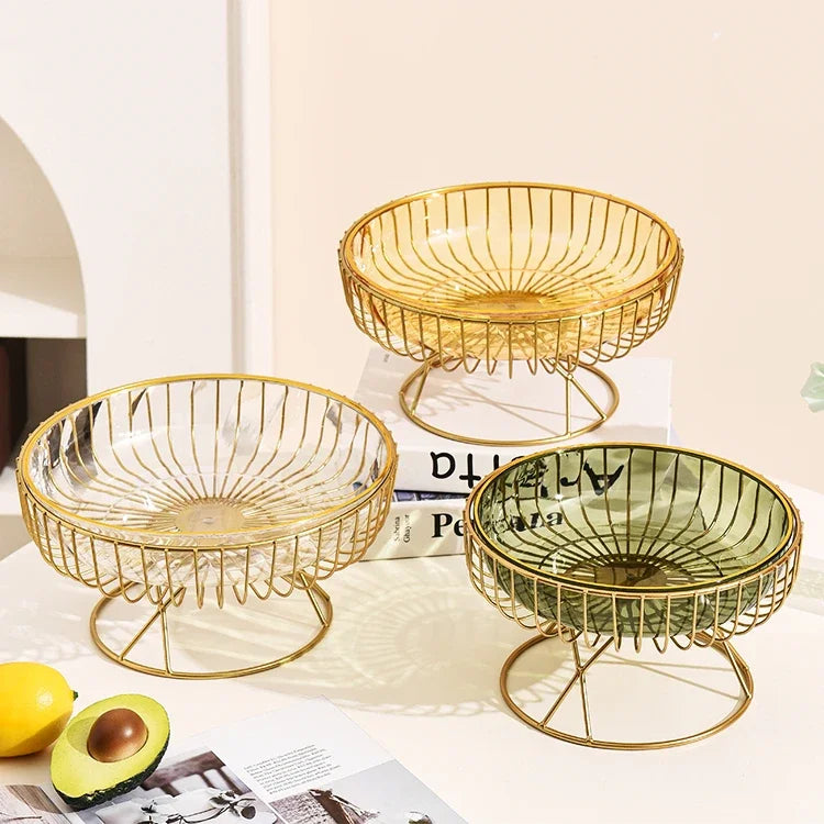 Bandeja de Frutas de Vidro - Design Luxuoso