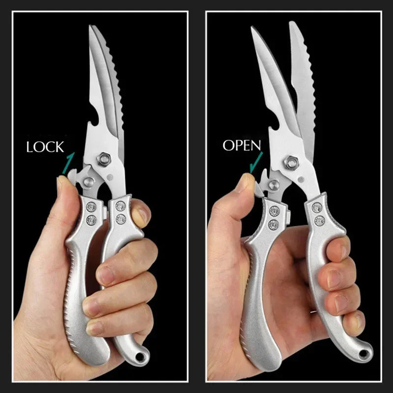 Tesoura Heavy Duty para Carnes - De Aço com Trava de Segurança