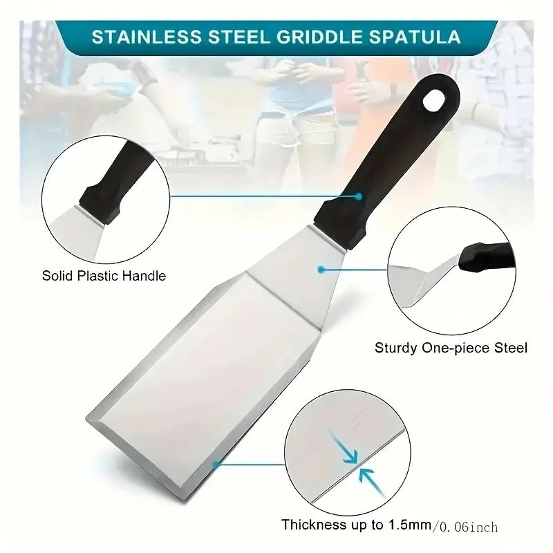 Kit 3 Utensílios Churrasco - Aço Inox com Cabo Térmico