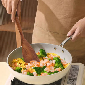 Kit Utensílios de Cozinha - Em Madeira Natural com Balde