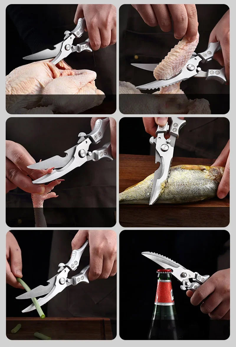 Tesoura Heavy Duty para Carnes - De Aço com Trava de Segurança