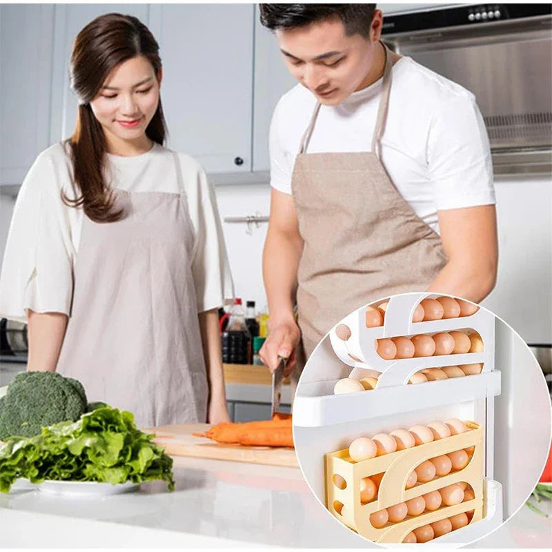 Porta Ovos Automático Deslizante para Geladeira - até 30 ovos