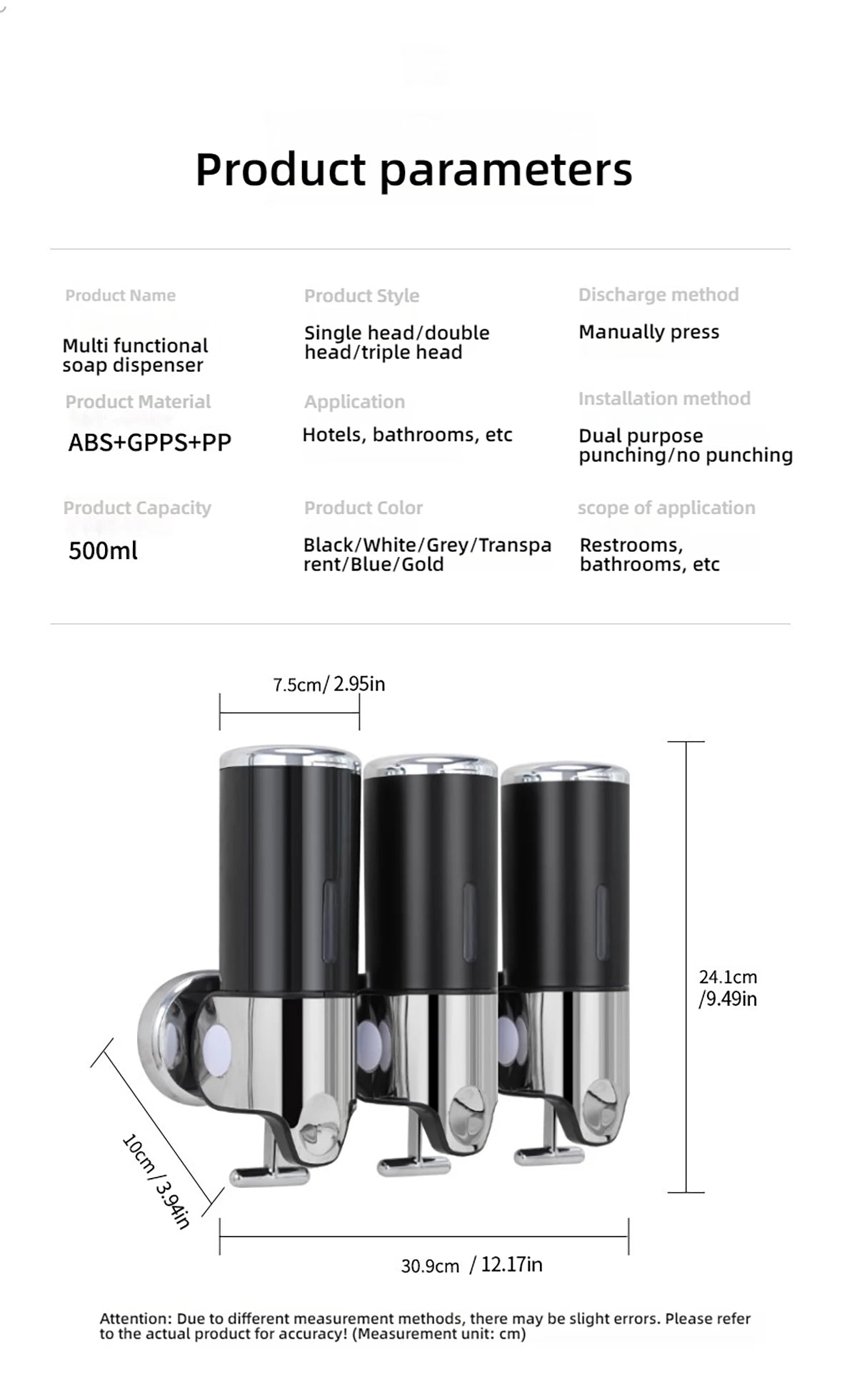 Dispenser de Sabão de Parede - Em ABS