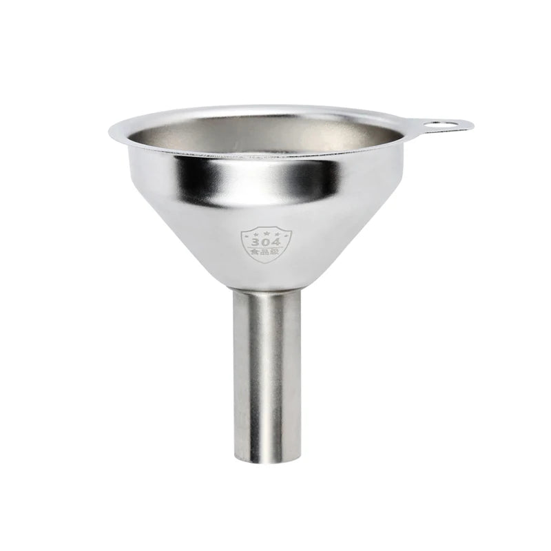 Funil de Aço Inox 304 - Com Filtro para Líquidos e Pós