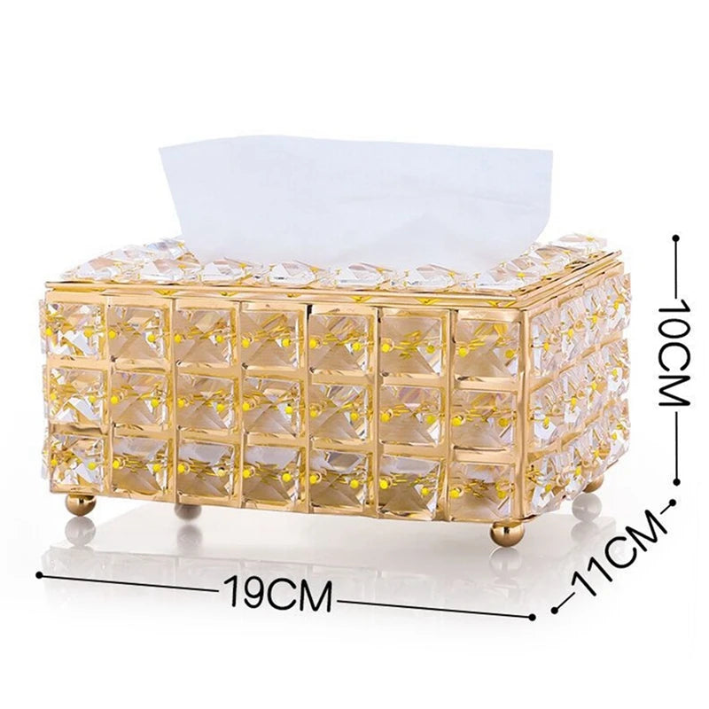 Caixa de Lenços de Cristal Luxo - Estilo Nórdico
