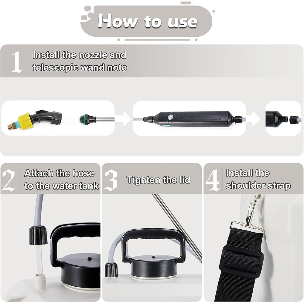 Pulverizador Elétrico de Ombro - com Bico Ajustável