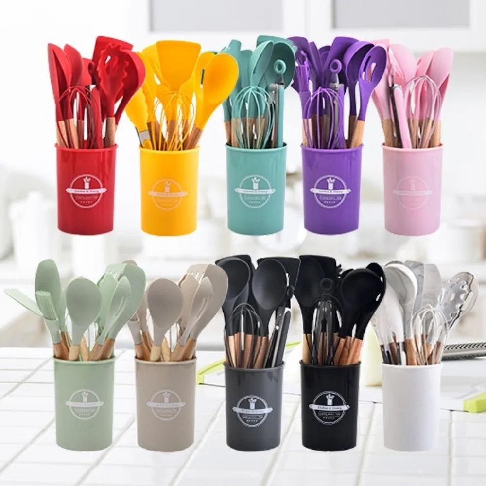 Kit Utensílios de Silicone Premium - Resistente ao Calor