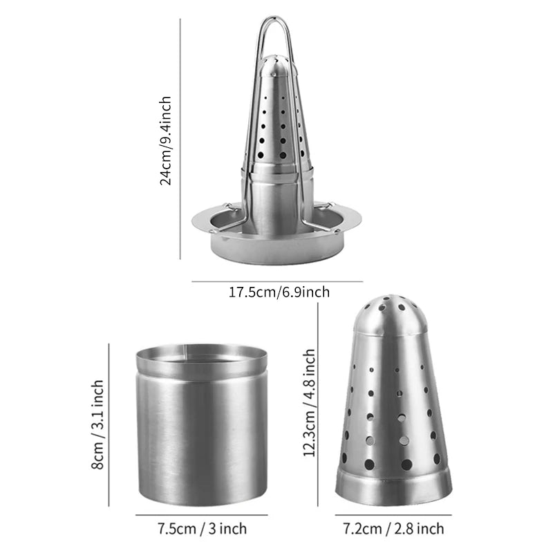 Grelha de Aço Inox Vertical - Para Assar Frango