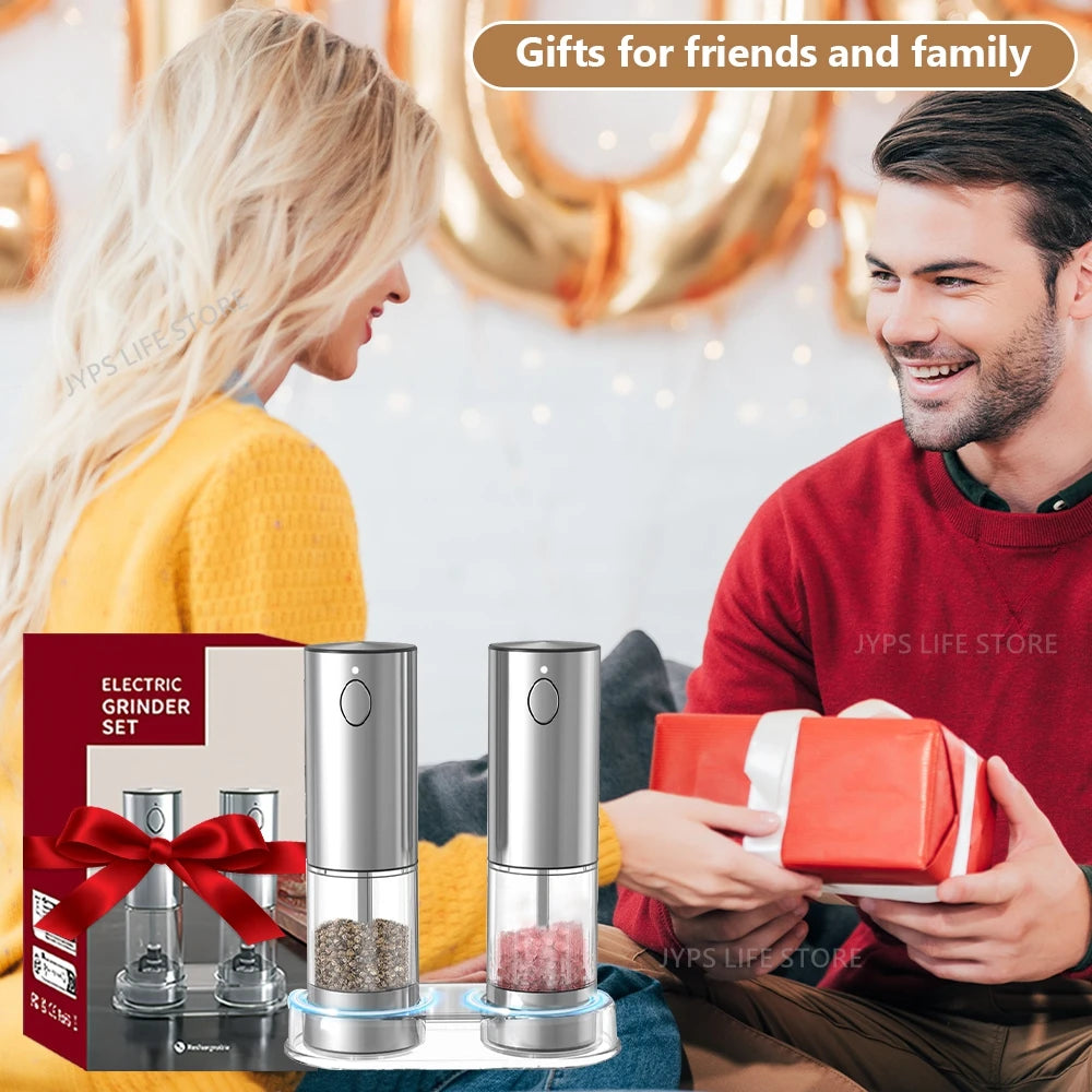 Moedor Elétrico de Pimenta e Sal - Recarregável USB Ajustável